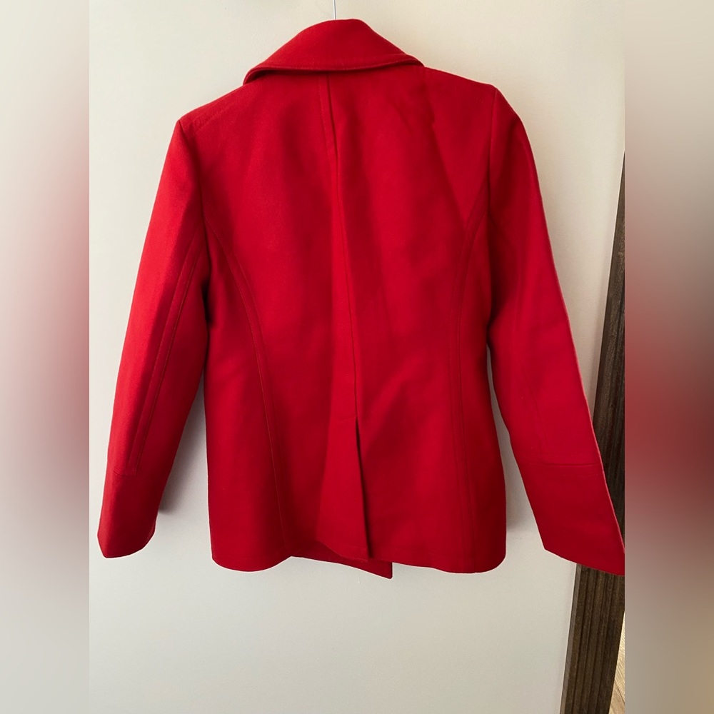 J.Crew Red Italian Wool Peacoat – Size 8 - Picture 2 of 4